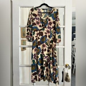 BODEN vintage fall floral midi dress